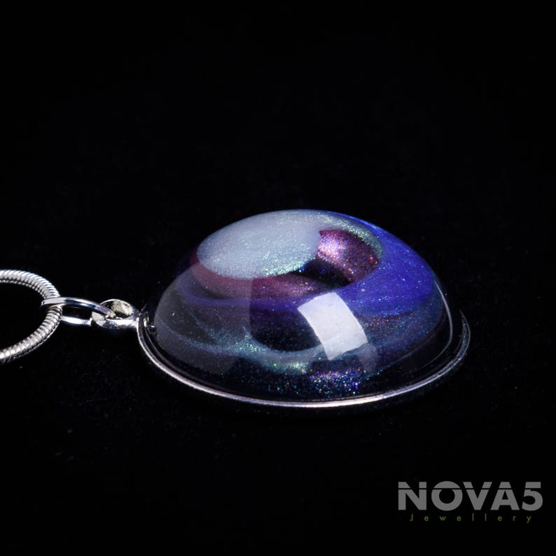 Contemporary Jewelry Modern Jewelry Artisan Jewelry Handmade Pendant Modern Necklace *White Blue and Magenta Art Pendant*