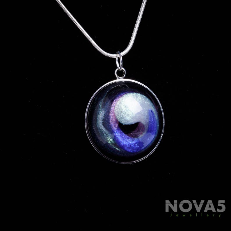 Contemporary Jewelry Modern Jewelry Artisan Jewelry Handmade Pendant Modern Necklace *White Blue and Magenta Art Pendant*