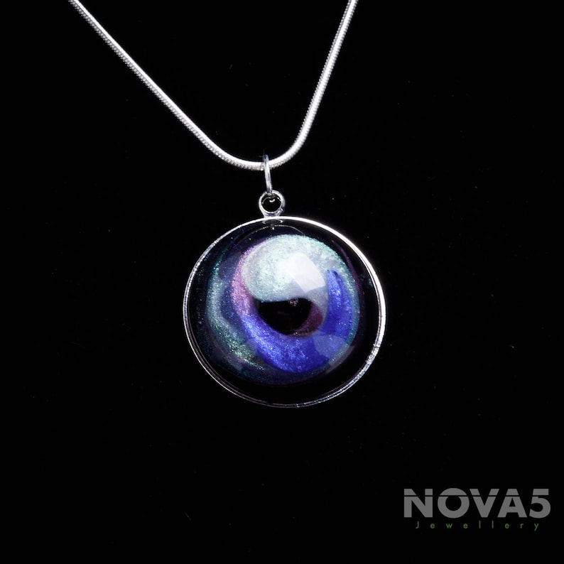 Contemporary Jewelry Modern Jewelry Artisan Jewelry Handmade Pendant Modern Necklace *White Blue and Magenta Art Pendant*