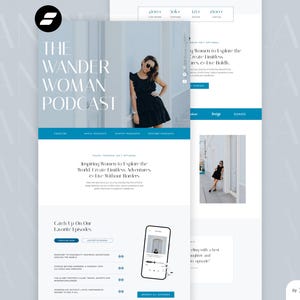 Showit Website Template for Podcasters and Influencers | Wander One Page Template for Travel, Lifestyle & Creative Entrepreneurs