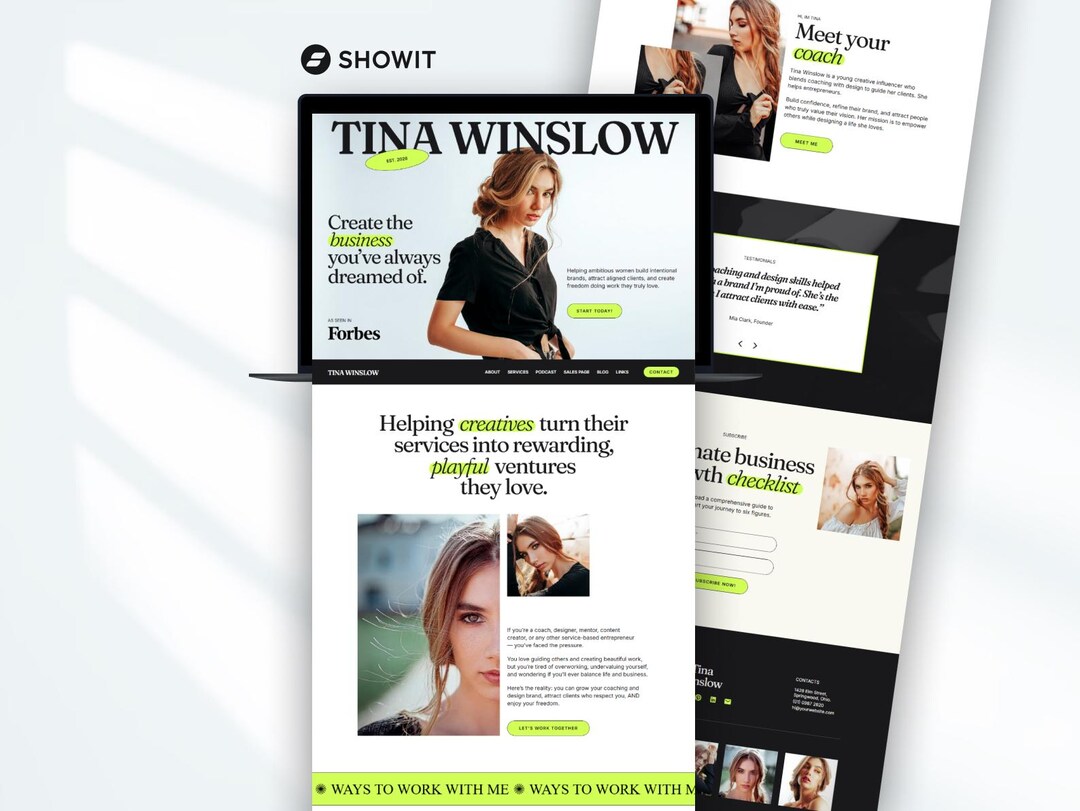 Showit Website Template: Coaching & Creative Brand for Entrepreneurs - Etsy