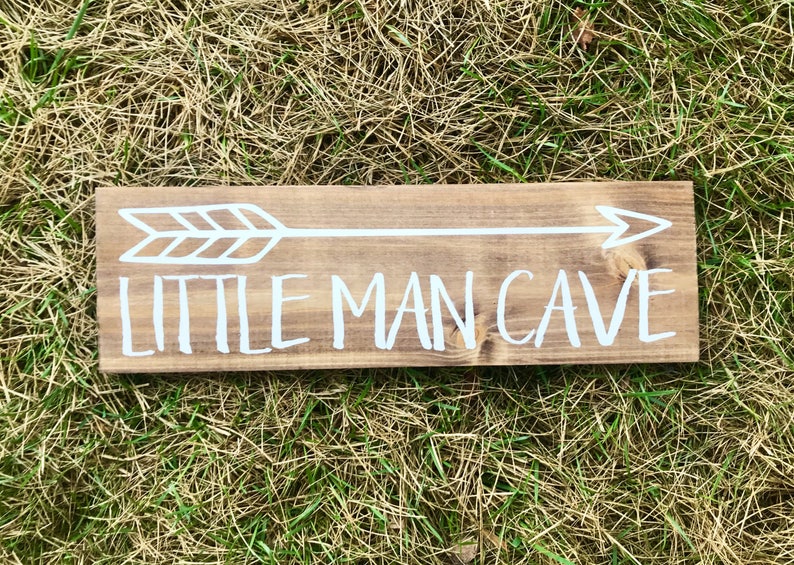 Little Man Cave Wood Sign Nursery Decor Baby Room Decor Etsy