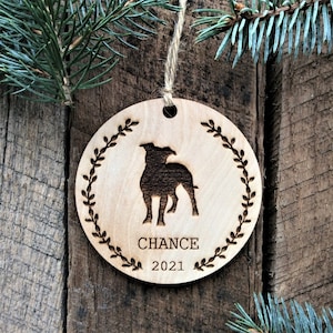 Personalized Pit Bull Ornament, PitBull Gifts, Dog Silhouette Christmas Ornament