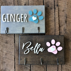 Personalized Dog Leash Holder, Custom Pet Leash Organizer, Dog Lover Gift