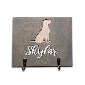 Labrador Retriever Dog Leash Holder For Wall | Custom Lab Gift For dog Lovers