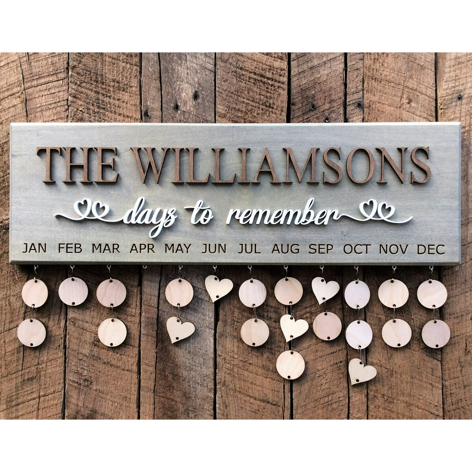 Personalized family birthday board, days to remember sign, family  celebrations calendar - etsy