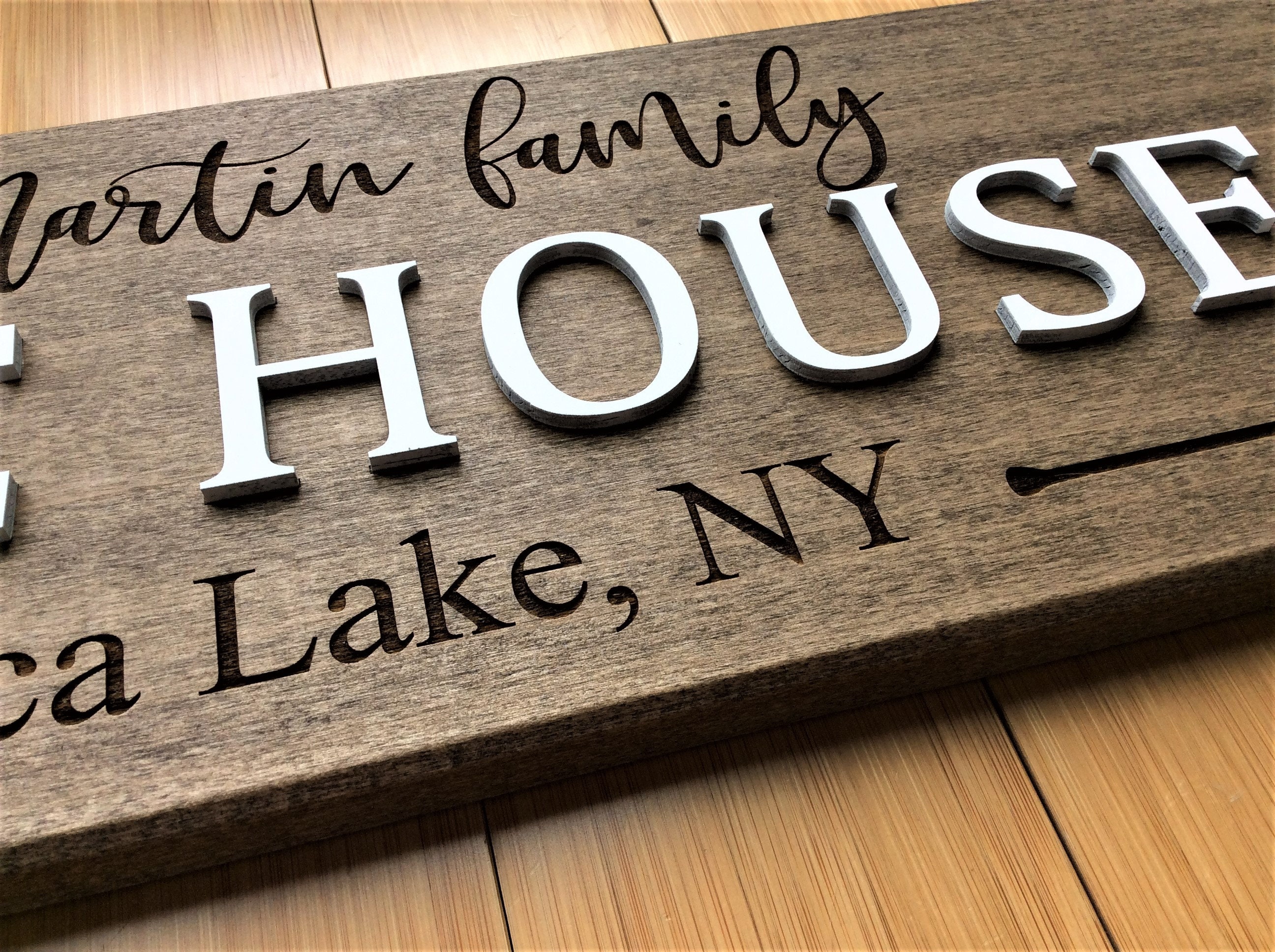 Personalized Lake House Sign Custom Wood Family Name Wall | Etsy