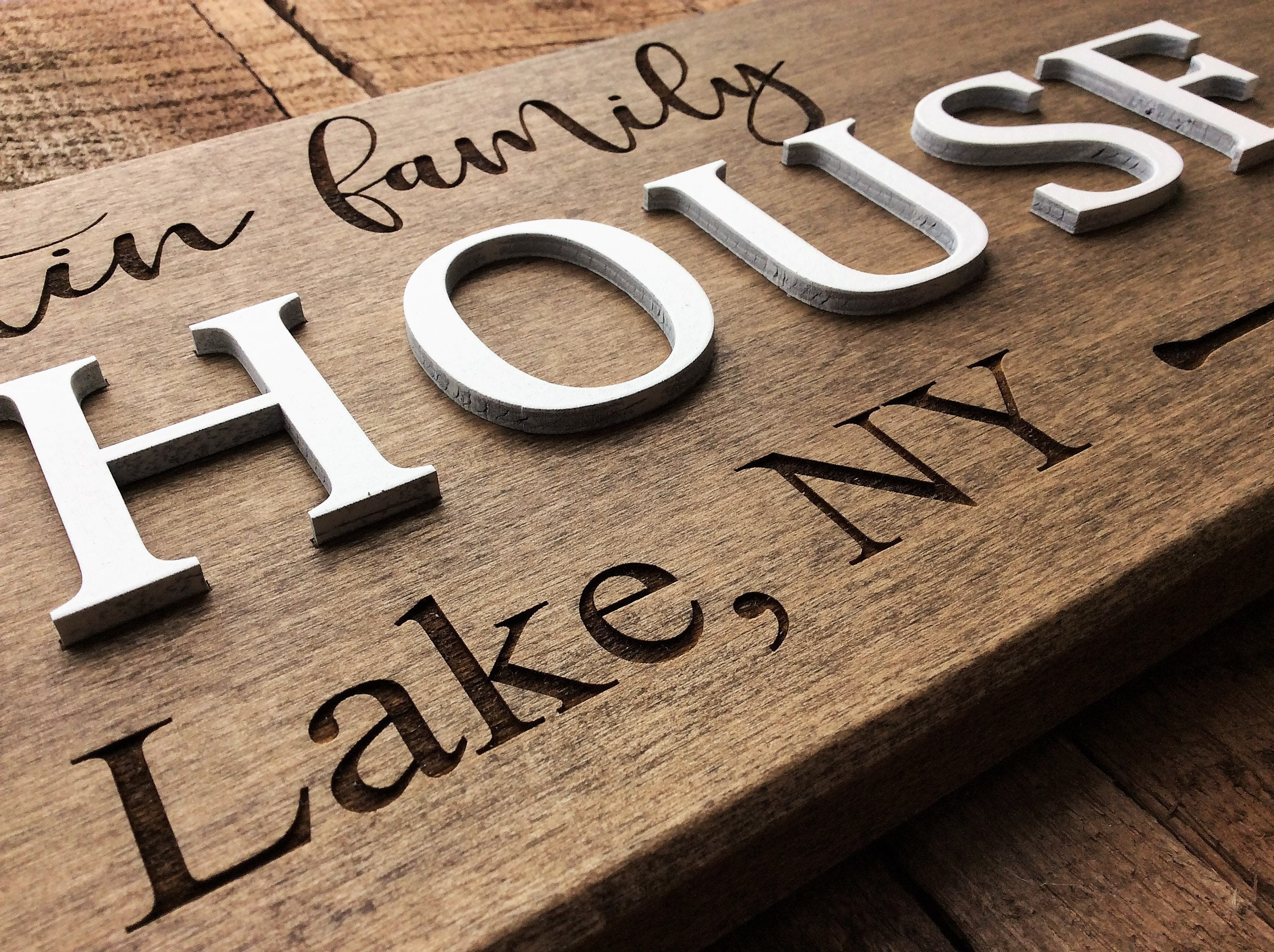 Personalized Lake House Sign Custom Wood Family Name Wall | Etsy