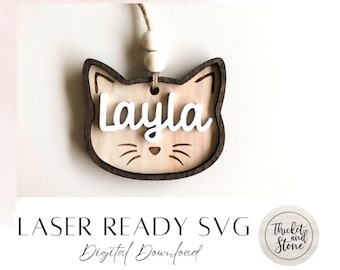 - Katzen Ornament SVG, Laser Datei