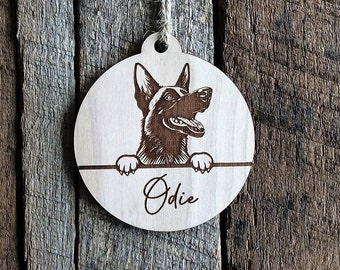 Personalized Belgian Malinois Dog Ornament