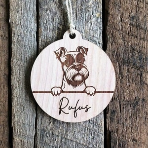 Schnauzer Ornament, Personalized Miniature Schnauzer Gift