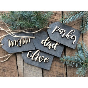 Personalized Stocking Tag, Wood Gift Tags, Christmas Stocking Name Tags