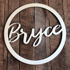 Round Wood Name Sign