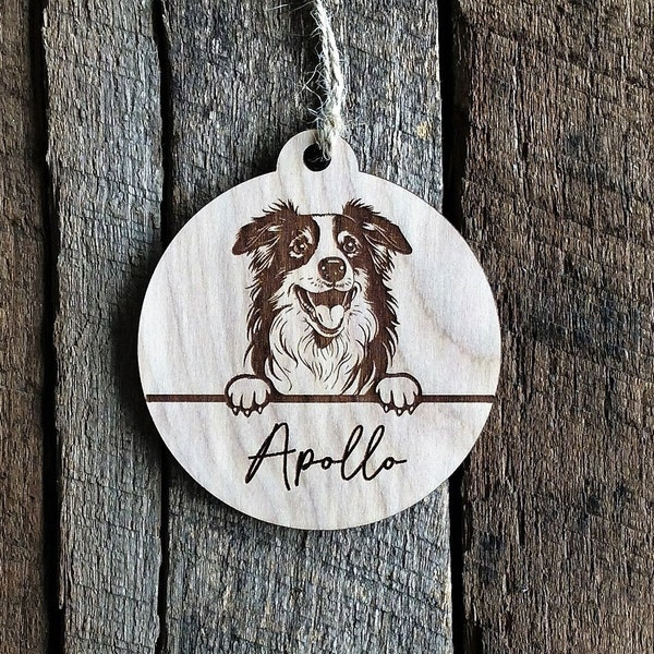 Australian Shepherd Ornament, Personalized Dog Gift