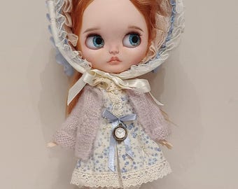 Cárdigan de punto para blythe - traje blythe - ropa para blythe - vestido y cárdigan para muñeca - muñeca blythe - jersey blythe