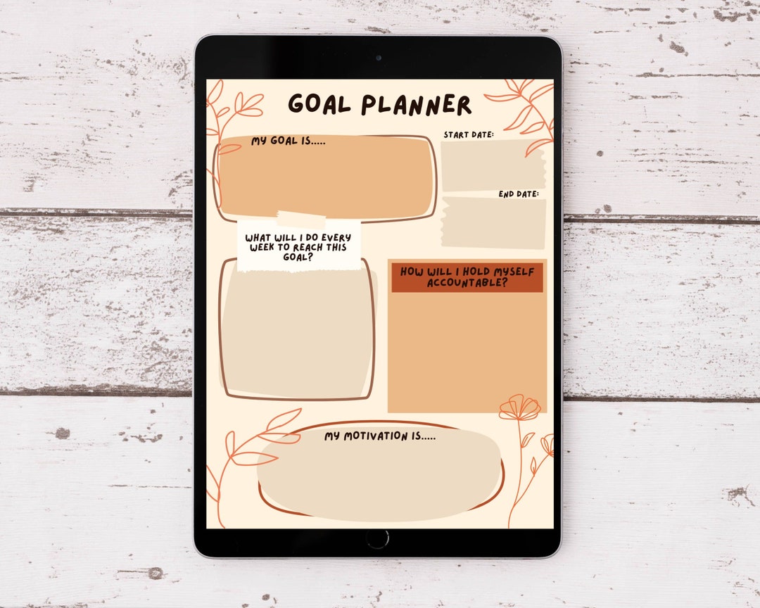 Goal Planner Printable, Goal Planner Digital PDF, Daily Goal Planner ...