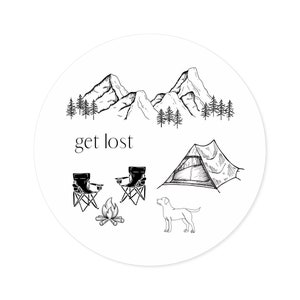 Get Lost Round Stickers, Indoor Outdoor