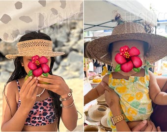 Keiki Pāpale // Sombrero hawaiano infantil en dos estilos (bebé, niño pequeño, niño) // Sombrero unisex ajustable sin corona // Regalo para bebé // Sombrero tejido para niño