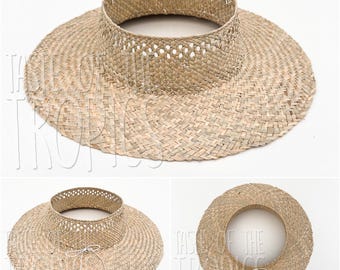Pāpale Lā Hawaiian Woven Straw Sun Hat Wide Brim Beach Resort One Size NWOT Hawaii Lauhala Pāpale HAWAIIAN Hat Crownless 23 main image 2