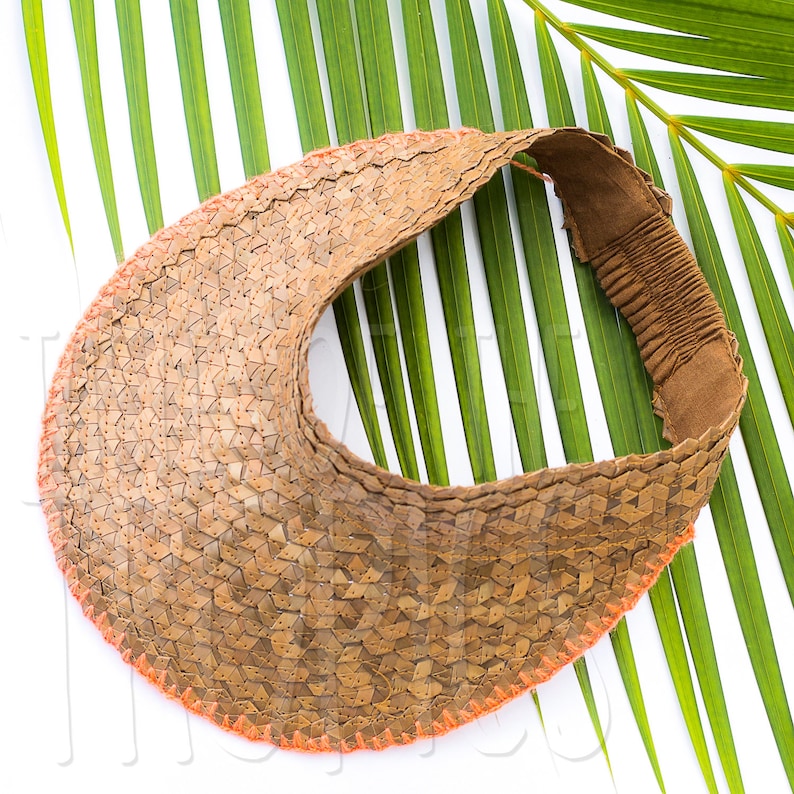 Black Pink Green Yellow Red White Blue Patriotic Free People Baha Island Hopper Visor Natural Straw Visor Raffia Hat Rainbow Pride Hat
