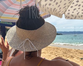 Small Brim Pāpale // "Hilo" Style // Adult Sizes XS - L // Straw Sun Hat // Lauhala Style Crownless Visor Hat