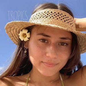 Puka Weave Small Brim Crownless Pāpale // &quot;Haleiwa&quot; Style // Adult Sizes XS - XL // Adjustable Straw Sun Hat // Lauhala Style Crownless Hat