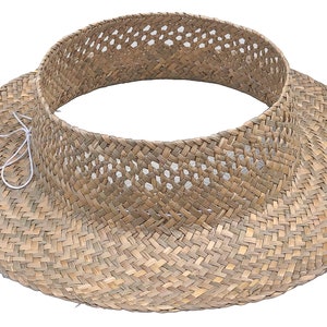 Papale sans couronne à petit bord tissé Puka // Style Haleiwa // Tailles adultes XS-XL // Chapeau de soleil en paille réglable // Chapeau sans couronne de style Lauhala image 2