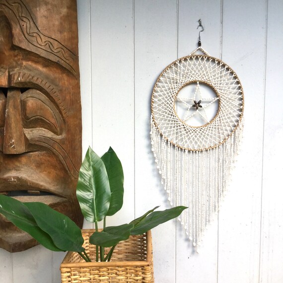 Bohemian White Dreamcatcher Indoor Outdoor Macrame Wall Etsy