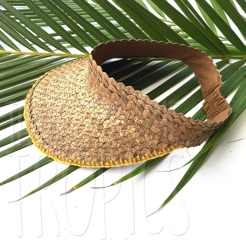 Black Pink Green Yellow Red White Blue Patriotic Free People Baha Island Hopper Visor Natural Straw Visor Raffia Hat Rainbow Pride Hat