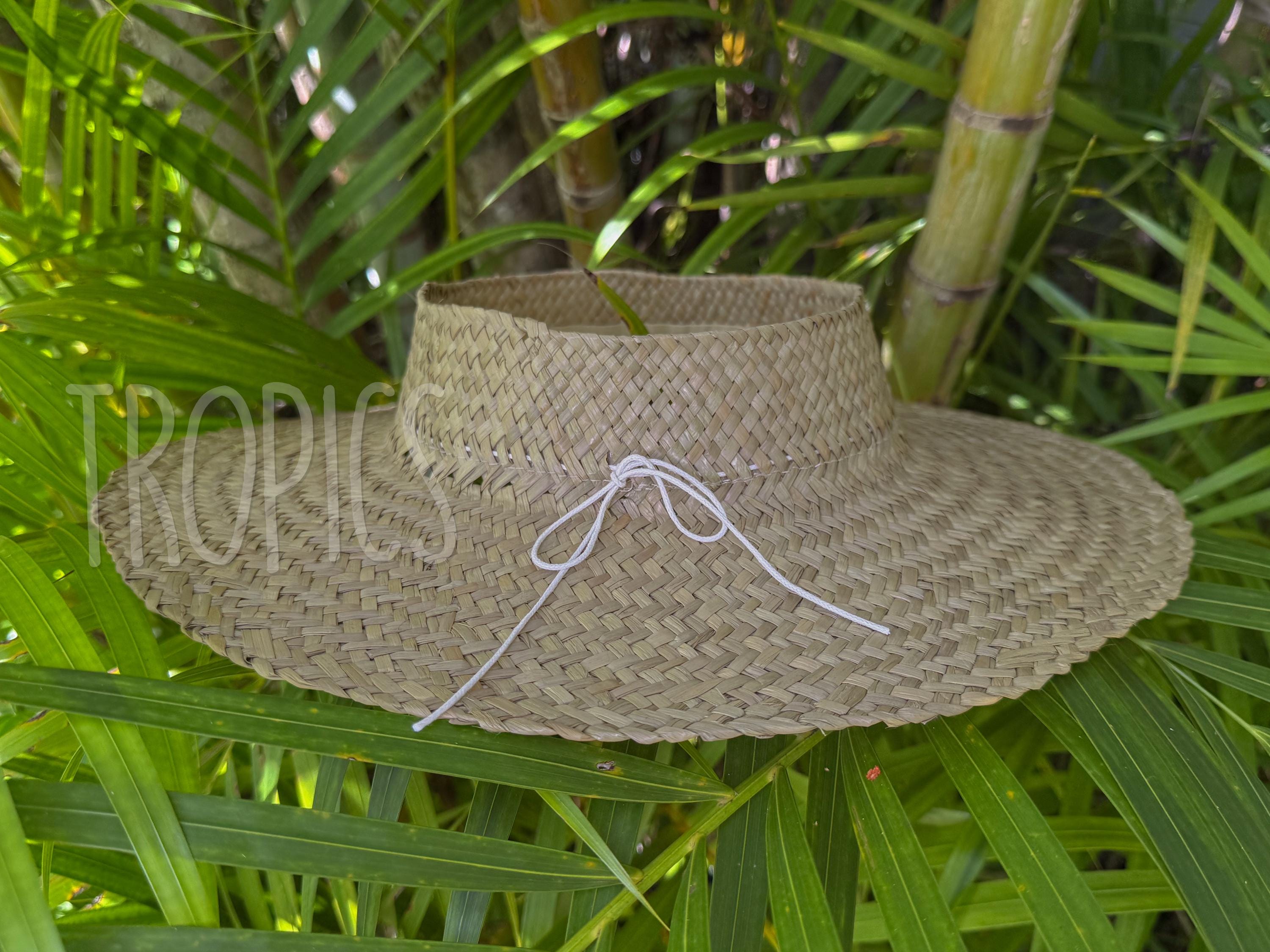 Handwoven Brown and Green sombrero hat made of coconut leaves Weaving a natural, biodegradable HAT out of the leaves of  main image 2