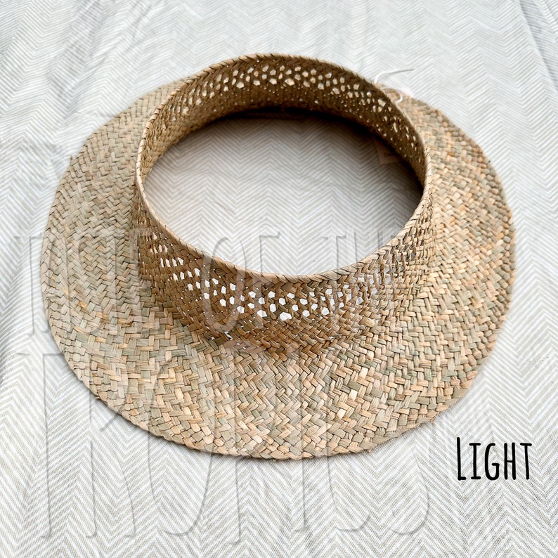 Puka Weave Small Brim Crownless Pāpale // Haleiwa Style // Adult Sizes XS XL // Adjustable Straw Sun Hat // Lauhala Style Crownless Hat image 5