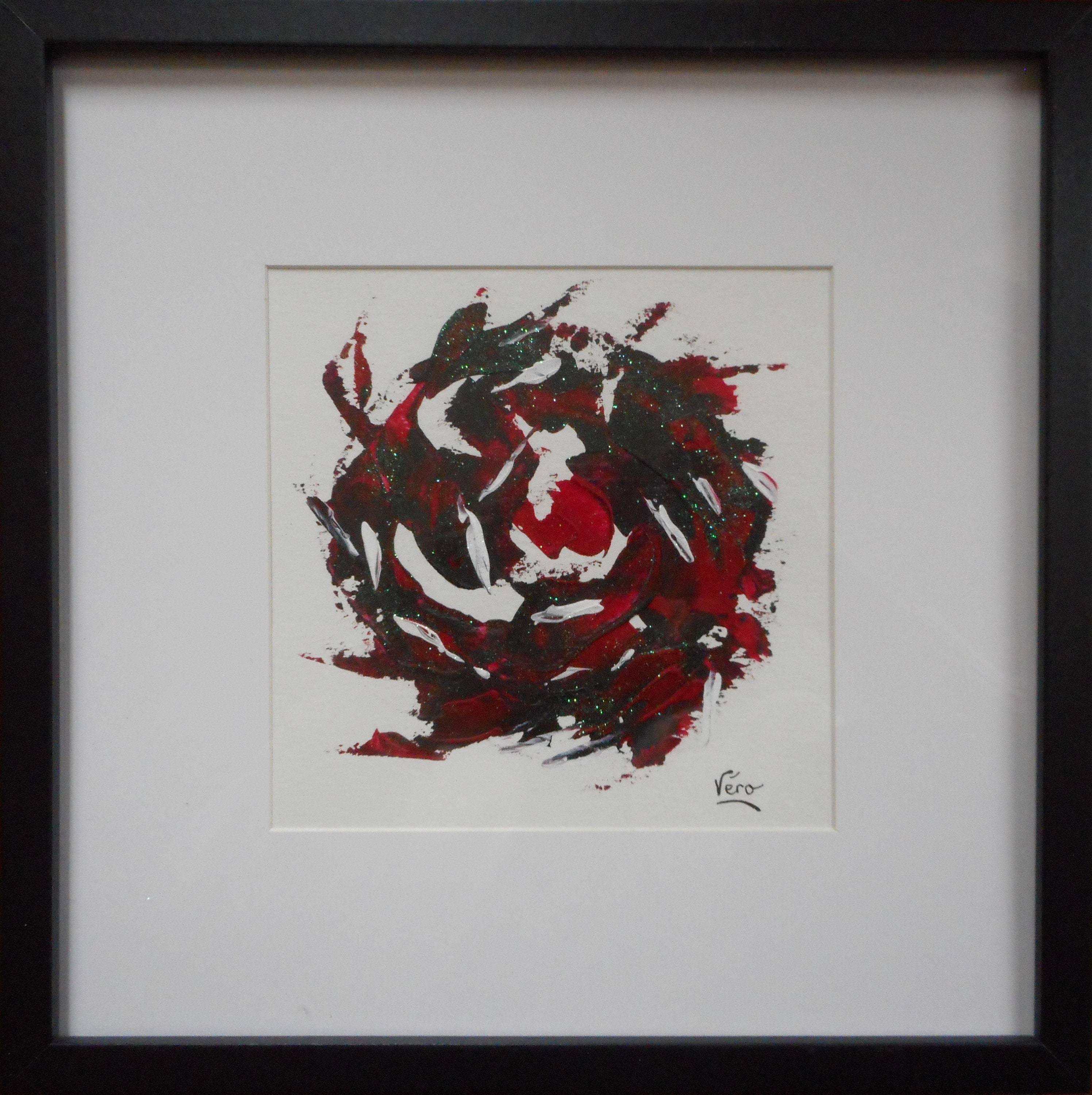 Tableau acrylique abstrait rouge - Neela