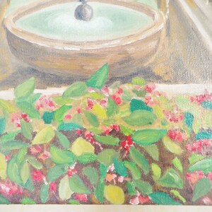 Painting of the fountain Santa Maria de Mallorca Spain small format oil on canvas or sister birthday gift or office decoration image 5