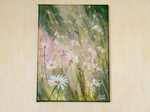 schilderij van veldbloemen acryl Wildflowers - België