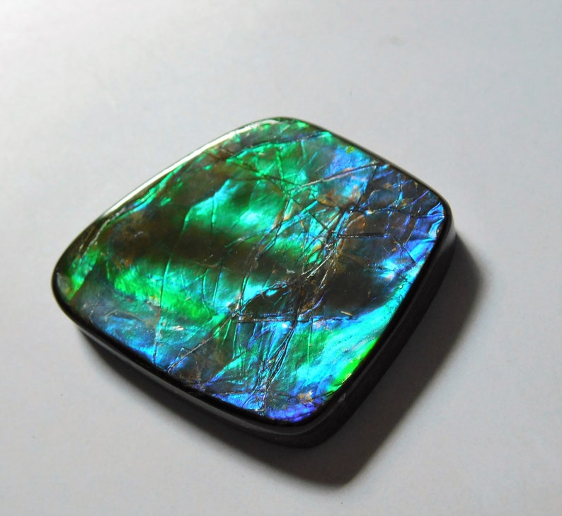 50.65 Cts Natural Ammolite Cabochon Loose Gemstone 35.9X27X5MM 05