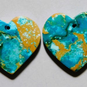 26.15 Cts Sea Sediment Jasper Heart Drilled Cabochon Match Pair 22.3X23MM