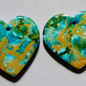 27.85 Cts Sea Sediment Jasper Heart Drilled Cabochon Matching Pair 22.4X23MM