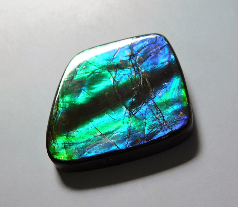 50.65 Cts Natural Ammolite Cabochon Loose Gemstone 35.9X27X5MM 05