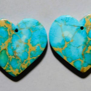 32.45 Cts Sea Sediment Jasper Heart Drilled Cabochon Match Pair 24X26MM