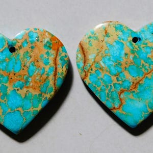 31.85 Cts Sea Sediment Jasper Heart Drilled Cabochon Matching Pair 23X24.6MM