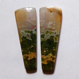 46.90 Cts Natural Ocean Jasper Drilled Cabochon Match Pair Gemstone 42X15MM 129
