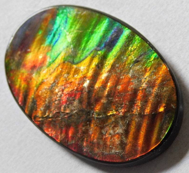33.90 Cts Natural Polished Ammolite Cabochon Loose Gemstone 38X25X3.7 mm MM 08