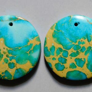 35.50 Cts Sea Sediment Drilled Cabochon Matching Pair Loose Gemstone 24X24MM