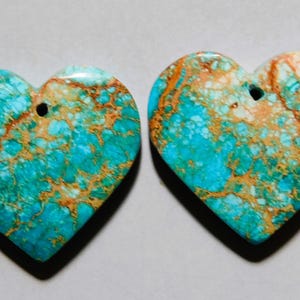30.55 Cts Sea Sediment Jasper Heart Drilled Cabochon Match Pair 24X25MM