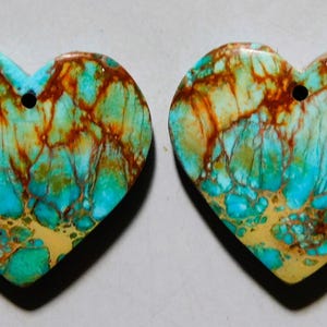 25.80 Cts Sea Sediment Jasper Heart Drilled Cabochon Match Pair 21X22MM