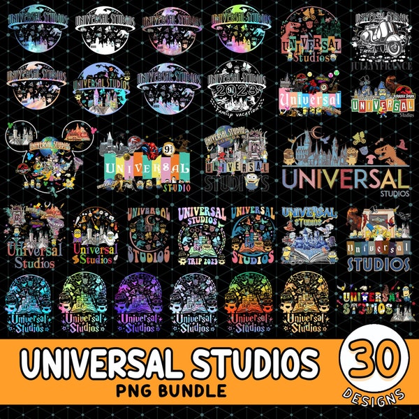 30 Designs Universal Studios Bundle Png, Universal Png, Universal Trip 2024 Png, Disneyland Png, Digital Download, Magic Kingdom Png