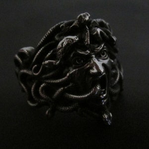 Medusa Gorgon Ring jewelry Greek ring, Snakehead Ring