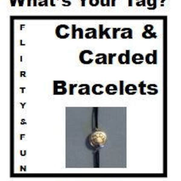 Carded Bracelets - Chakra & Dog Paw with Adjustable Black Elastic Band