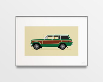 Poster Jeep Grand Wagoneer, Green Edition - Poster, Illustration, Art Print - Premiere Base