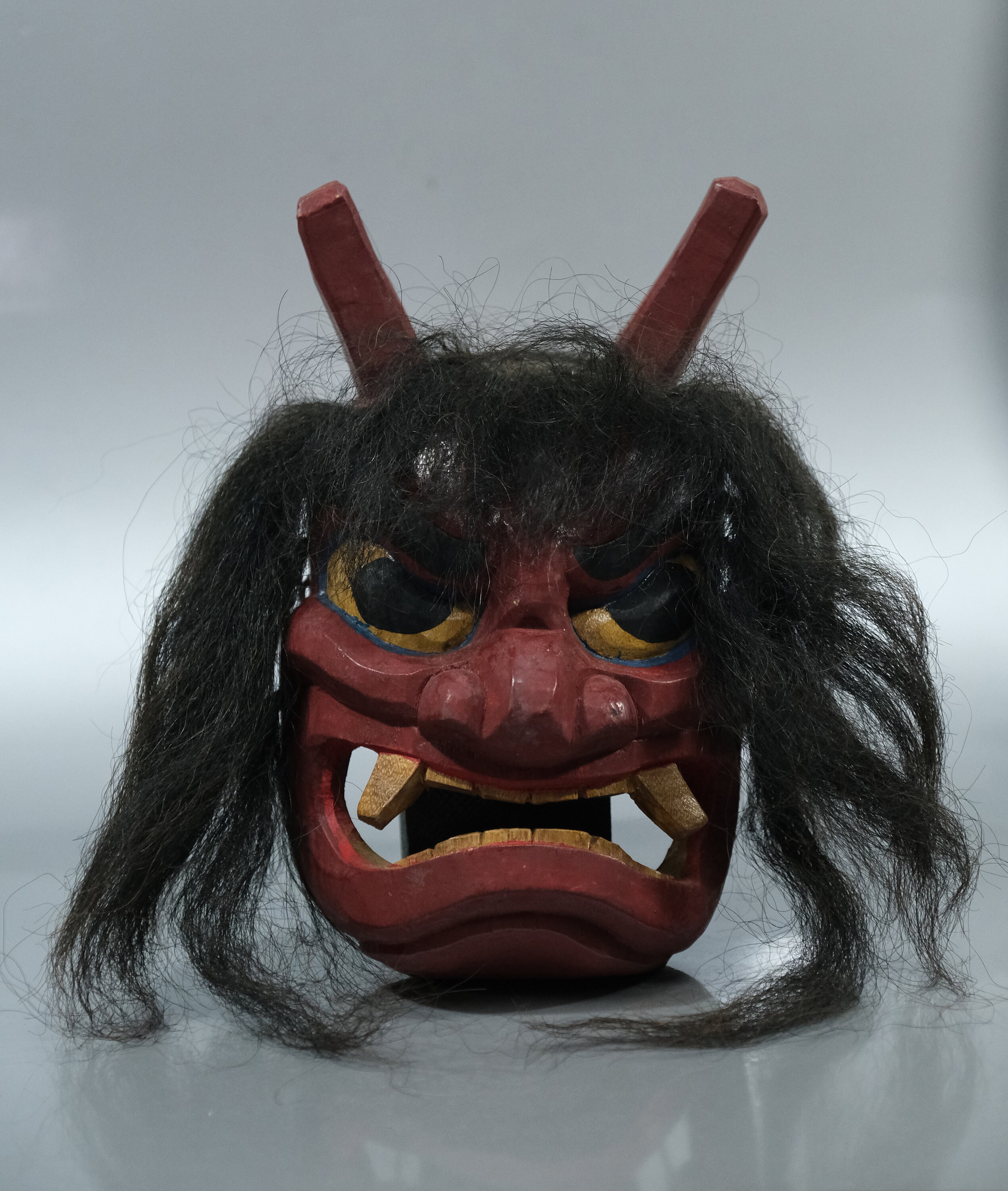 Vintage Japanese Wooden Oni Mask Etsy